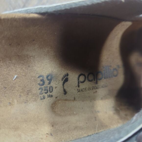 Papillio Birkenstock Silver Metallic Arizona Platform Sandals Womens Sz 8 EU 39 - Picture 8 of 13